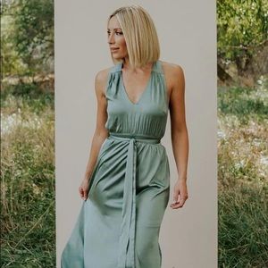Baltic Born, Roma Satin Maxi, Eucalyptus.  XL, new with tags.